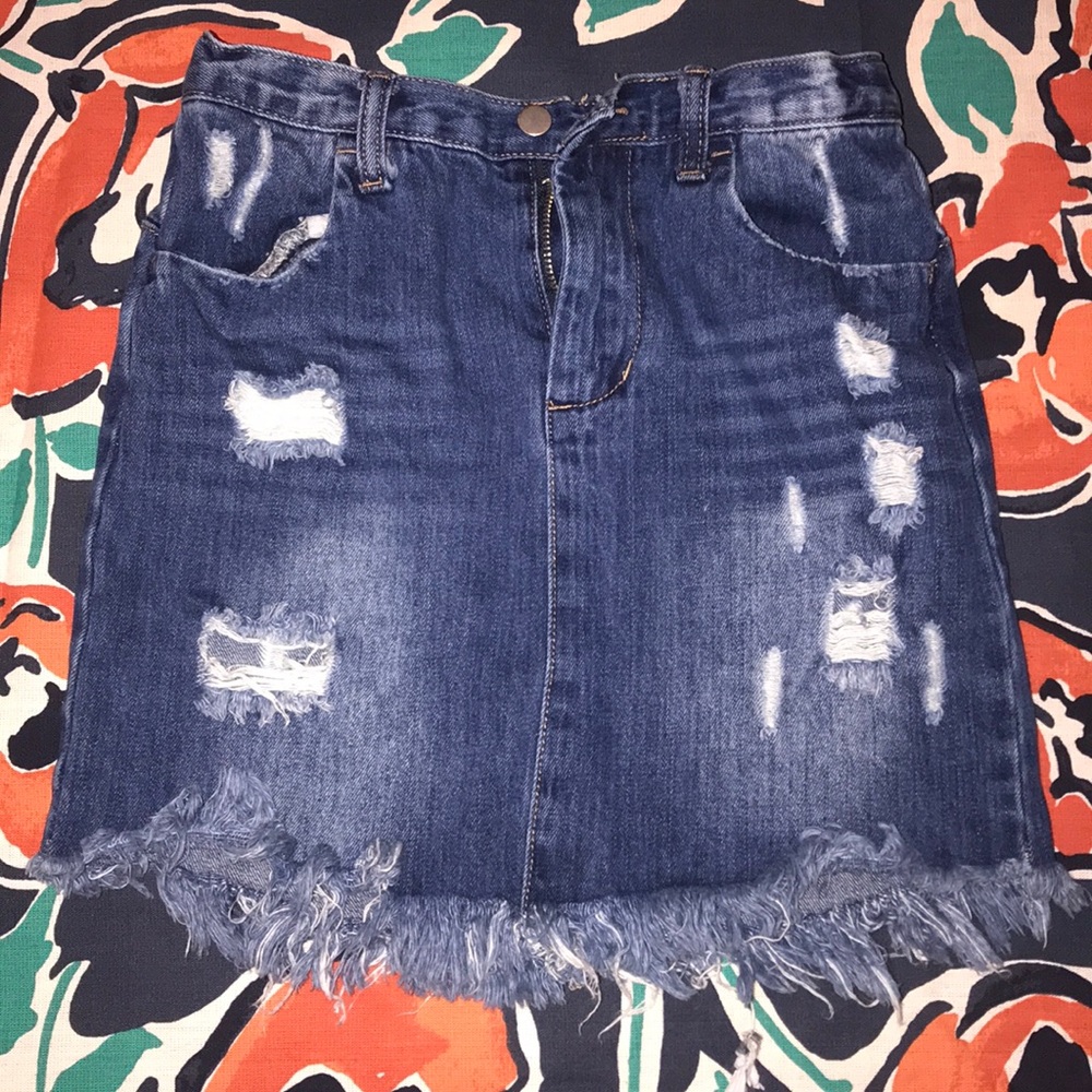 girls distressed denim skirt from Dillard’s